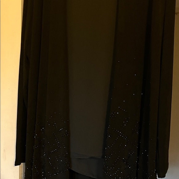 Elegant Black Cardigan and matching sleeves top with Embellishments.  Holiday ! - Picture 7 of 10